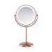 Conair Reflections Double-Sided LED Lighted Vanity Makeup Mirror, 1x/10x magnification, Rose Gold finish