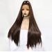 SHIYID Dark Brown Lace Front Wig - High Temp Fiber Long Straight Synthetic Wig for Women Perfect for Costumes - Buy Online on GoSupps.com