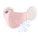Klufo face cover cotton half facial cover in a cloud shape with ear warmer from rabbit fur |Soft ear protector slim face cover plush-winter face cover pink