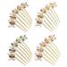 Hair Combs Slides Hair Comb Clips for Women Hair Piece Pins with Pearl Rhinestones Hair Accessory