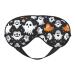 SSIMOO Cute White Ghost Halloween Pattern Sleep Mask-Adjustable Breathable Fashionable Eye Mask for A Comfortable Sleep Experience Black