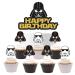 25 Alien War Darth Vader Happy Birthday Cake Topper Cupcake Toppers Alien War Cake Decorations Set
