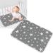 Portable Foldable Nappy Changing Mat | Waterproof Diaper Changing Pad | 35cm x 60cm | Grey Star Design - Buy Online on GoSupps.com