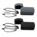 Hubeye 2 pairs foldable reading glasses Mini portable reading aid made of stainless steel with hard shell case anti-blue visual aid for men and women 3.00 black/gray 3.0 diopters