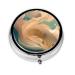 Dunhuang Mysteryround Pill Box 3 Compartments Round Pill Box Organizer for Purse Or Pocket Portable Travel Pill Box