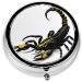 Buy Scorpion Printed Mini Round Pill Box - 3 Compartment Travel Organizer for Medicine | Portable Pill Case for Home & Office Use - Buy Online on GoSupps.com