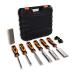Elevon 10pcs Wood Chisel Set 6pcs Wood Chisel Heat-Treated Cr-V Alloy Blades with1 Honing Guide and 1 Sharpening Stone and 2 Carpenter Pencils for Woodworking