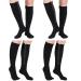 Tarpop 4 Pairs Inside Zipper Compression Socks 20-30 mmHg Women Men Compression Stockings with Zipper Closed Toe Zippered Compression Socks for Women Men Large-X-Large Black