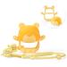 Yeivzwba Teething Toys for Babies 0-6 Months Silicone Baby Wrist Teether&Pacifier Clips Set Baby Teething Toy BPA Free Anti-Dropping Baby Teether Chew Toys (Bear Yellow)