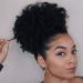 Afro-puff tunnel pull horse tail hair bunsynthetic short kinky curly wig black ponytail for natural hair afro roll wrap updos hair extensions 1#