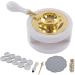 Letter Wax Sealing Kit - Wax Warmer Spoon Brass Head & Wooden Handle in Brown (Milky Gray) | International Shipping - Buy Online on GoSupps.com