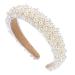 Pearl Headbands for Women White Bridal Headband Faux Pearl Rhinestones Hairbands Bridal Beaded Hair Hoop Wedding Hair Styling Accessories for Girls Women Style 1