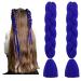 Traziewell Blue Hair Extensions Braiding Hair Accessories for Women Braid Hair Extension High Temperature Synthetic Fiber Twist Hair Pieces 1905 FH001905 L