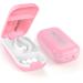 ACWOO Small Pill Tablet Cutter Portable Pill Splitter for Small and Large Pills Cut in Half Quarter Cutting & Storage 2 in 1 Tablet Pill Dispenser per Elderly Child Dog Cat Pet Travel (Pink)