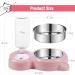 Azwraith Double Dog Cat Bowls Set with Automatic Water Dispenser - Pink - Buy Online on GoSupps.com