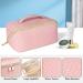 Aucuu Large Capacity Pink PU Leather Travel Cosmetic Bag for Women - Waterproof Makeup Organizer with Handle for Girls - Portable Layered Storage - #11 - Buy Online on GoSupps.com