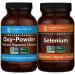 Global Healing Oxy-Powder & Selenium Kit - Natural Oxygen Based Colon Cleanser of Intestinal Tract & Vegan Antioxidant Supplement for Thyroid Support & Immune System Health - 160 Capsules Total
