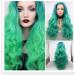 BGHJUE Wig Accessories Women Synthetic Wig Dark Root High Temperature Hair Wig Natural Headline Green Long Roll