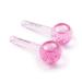 Zoe Ayla Ice Globes 2 pcs - Face Ice Roller for Relaxing and Reducing Fine Lines - Tightening and Depuffing Skin - Ideal for Tired Eyes - Travel Sized Facial Massager with Cute Sparkles