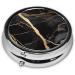 Colored Marble Round Pill Box - 3 Compartment Mini Portable Medicine Organizer for Travel & Vitamins - Buy Online on GoSupps.com