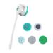 AZKSUN Electric Shower Brush  Body Scrubber  Facial Brush  Exfoliate  with 5 Shower Heads(White)