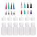 Balana 6 Pcs Glue Applicator Bottles  30ml Plastic Squeezable Dropper Bottles for Glue Applications  Paint Quilling Craft and Oil(White)