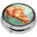 Portable Pizza & Tomatoes Pill Box - Mini 3-Compartment Metal Container for Travel - Hinged Design - Perfect for Small Pills - Black - Buy Online on GoSupps.com
