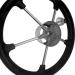 Pebbly Beach 13.5 Black Foam Grip Stainless Steel Marine Steering Wheel | 5 Spokes & Knob - Buy Online on GoSupps.com