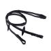 QHP anti-slip reins with leather straps black Poney EU