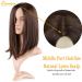 QUEENTAS 14-inch Dark Brown Short Bob Wig for White Women - Shoulder Length Synthetic Hair with Middle Part Bangs - Buy Online on GoSupps.com