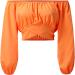 Shop Meggsnle Women's Summer Tunika Blousetop Sexy Long-Sleeved Crop Blouse with Knot in Orange Perfect Light & Airy Style! - Buy Online on GoSupps.com