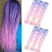 Shangxiu Braids Extensions Ombre Braiding Hair Extensions Rosa 6Pcs Kanecalon Kunsthaar Lichten Hair Extensions 24 "Umbo Braids Crochet Hair Of Kunsthaar For Inclusive (Blue Light purple pink)