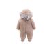 Voopptaw Warm Baby Winter Jumpsuit Fleece Romper Suits Cute Thick Bear Snowsuit for 0-12months 9-12 Months Khaki