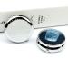 Round Water Print Pill Box - 3 Compartment Portable Medicine Organizer | Decorative Metal Pocket Case - Style 1 - Buy Online on GoSupps.com