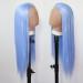 Tawarm Long Light Blue Wig for Black Women | Synthetic Lace Front Glue-Free Hand-Knotted Daily Wear & Cosplay | 33 x 7.6 cm Straight Style - Buy Online on GoSupps.com