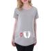 Maternity Top Short Sleeve Funny Pregnancy Tee Cute Pregnant Women T Shirts (Love Grey L)