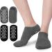 2 Pairs Short Moisturizing Socks  WalTok Cotton Spa Gel Moisture Socks Gel Inner Lining Infused with Essential Oils  Best for Repairing Softening Dry Cracked Feet Skins Overnight 2 Piece Set-Grey+Black