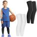 Tiesome 2 Paark children long compression leg sleeves leg stulp football pushing for children comfortable slipproof uv protection thighs calf -support basketball leg sleeves for football sport black