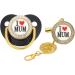 Juanmao Newborn Cherry Shape Pacifier & Pacifier Chain - BPA Free Jaw-Friendly for 18-36 Months - I Love Mum Design - Perfect for Boys & Girls - Buy Online on GoSupps.com