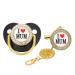 Juanmao Schnuller Newborn cherry shape pacifier pacifier chain with i love mum pacifier band girls and boys diamond pacifier nuckel 18-36 months pacifier newborn jaw-friendly bpa free black unit size