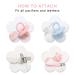 MISSLILI Candy Design Silicone Pacifier Clip Holder | Soft & Flexible Binky Clips for Boys and Girls | Pink & White - Buy Online on GoSupps.com