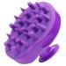 Fretech updated scalp massage brush with 2 types of silicone bristles finely clean and gently scrubbing care for sensitive scalp peeling and stimulating hair growth purple