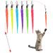 Cobee cat toys with springs toys for cats retractable interactive cat toys 6 pieces colorful refill worms with bells replacement plush tail worm interactive cat toys + 6 furry tailworms