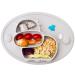 Silicone Divided Toddler Plates - Portable Non Slip Suction Plates Placemat for Children Babies and Kids BPA Free Baby Dinner Plate Bowl Cow-gray