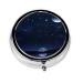 Serene Blue Night Viewround Pill Box 3 Compartment Round Pill Box Organizer Portable Travel Pill Box for Traveling.