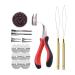 Hair Extensions Kit: I-tip Hair Pliers Pulling Needle Loop Threader and 500 Pieces 2.5mm Hair Extension Nano Beads Rings (Brown)