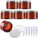 travel pots for cream small pots with lids Pack of 6 100ml Blue Plastic Cream Jars Cosmetic Pots with Clear Lids Containers for Toiletries (Color : Bruin Size : 150ml) 150ml Bruin