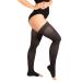 RIEMTEX PREMIUM compression stockings class 2 CCL2 23-32 mmHg with open toe thigh highs women men anthracite size 7