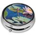 Dragonfly Painting Mini Round Pill Box | 3 Compartment Travel Organizer | Portable Medicine Case for Home & Office - Buy Online on GoSupps.com