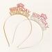 DAMI Silver Rhinestone Happy Birthday Headband - Women's Princess Tiara Hair Band - Buy Online on GoSupps.com